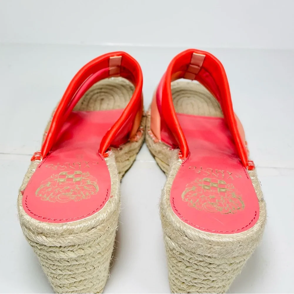 Vince‎ Camuto Molisana Espadrilles Wedge Sandals Womens Size 9M Orange/Pink.